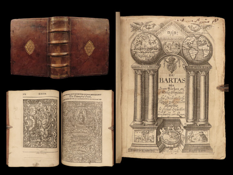 Image of 1613 FAMED du Bartas Divine Weeks Creation Bible Poetry Genesis NOAH ARK English