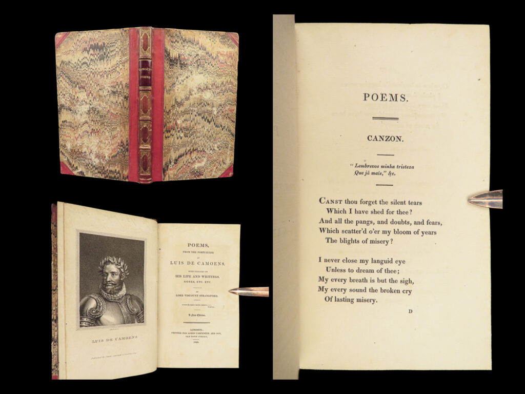 1824 the lusiad de camoes portuguese voyages & os lusiadas comoens english | luis de camões was a 16<sup>th</sup>-century portuguese poet best known for his work ‘<em>os lusiadas’</em>. This poem focuses on portuguese voyages and discoveries of the 15<sup>th</sup>- and 16<sup>th</sup>-centuries. Later editions, particularly english editions, were known to feature critical attacks on adam smith’s wealth of nations and many of the economical patterns of renaissance trade.   this 1824 english edition of camoes other poems, sonnets, canzons, and excerpts from lusiad was collected and translated by percy strangford.
