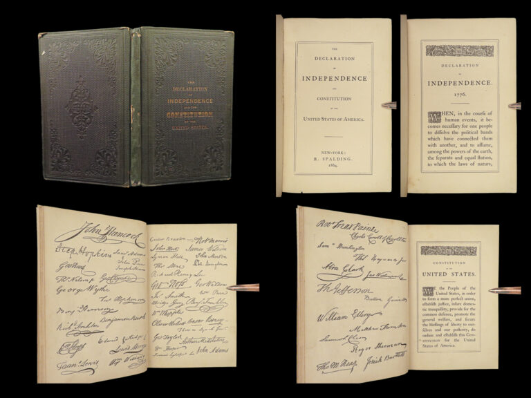 Image of 1864 Civil War Constitution of United States Declaration Independence Spalding