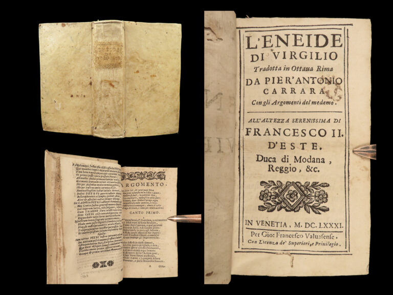 Image of 1681 VIRGIL Aeneid Roman Classical Literature Mythology Italian Carrara RARE