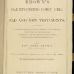 1875 EXQUISITE Brass Holy BIBLE Scottish John Brown Illustrated Huge FOLIO KJV