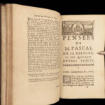1683 FAMED Blaise Pascal PENSEES Apologetics Pascal’s Wager Philosophy Geometry