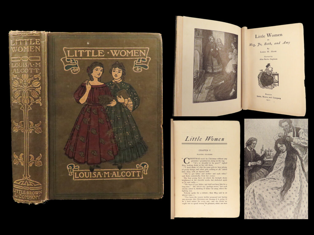 1911 little women by louisa may alcott classic alice barber stephens art rare | <em>“i am not afraid of storms, for i am learning how to sail my ship. ” </em> <em>― </em>louisa may alcott<em>, little women </em> <em> </em> <em>“little women” </em>"has been read as a romance or as a quest, or both. It has been read as a family drama that validates virtue over wealth", but also "as a means of escaping that life by women who knew its gender constraints only too well". <em> </em>(barbara, <em>well read lives”</em>).   this 1911 edition includes the both parts of the famous story that follows the lives of four sisters from childhood to adulthood in mid-nineteenth-century new england. This beautifully bound edition includes illustrations by alice barber stephens. <em> </em>