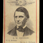 1875 Playing CARD GAME 1ed Game of Star Authors Twain Alcott Dickens Burns