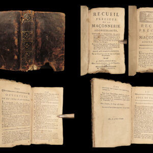 1786 MASONIC 1ed EARLY AMERICAN Origins Adonhiramite Freemasonry Philadelphia