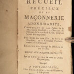 1786 MASONIC 1ed EARLY AMERICAN Origins Adonhiramite Freemasonry Philadelphia