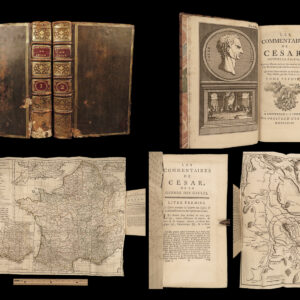1763 Julius Caesar WAR Commentaries Military Tactics Hirtius Bellum Anville MAPS