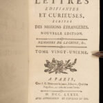 1781 Jesuit Voyages Missions CHINA TIBET Peking Vietnam Asia Edifiantes 4v