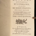 1781 Jesuit Voyages Missions CHINA TIBET Peking Vietnam Asia Edifiantes 4v