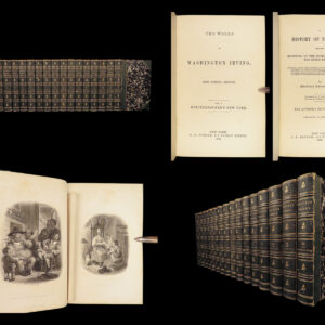 1859 Washington Irving Works Christopher Columbus Mahomet Alhambra 16v Leather