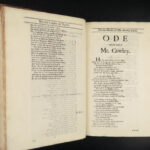 1700 Abraham Cowley ENGLISH Poetry Mistress Motto Pindar Ode Davideis FOLIO