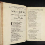 1700 Abraham Cowley ENGLISH Poetry Mistress Motto Pindar Ode Davideis FOLIO