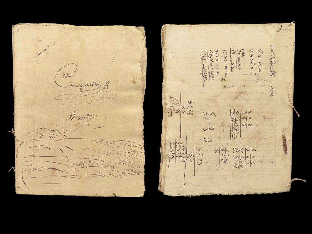1784 handwritten latin manuscript 100+pages philosophy metaphysics tabula rasa | a rare 18<sup>th</sup>-century handwritten manuscript! Written in more than 100 pages, this charming work is composed in a fine, latin hand.   while the exact title of this work is uncertain, it appears to be part of a larger argument, as the document includes two sections separately labeled as the fifth through eight codexes. Many passages focus on philosophy and metaphysics, discussing reason and rationality, imagination, cause and effect, and the concept of <em>tabula rasa</em>. The author is unidentified, though the surname “bonard” appears at least twice.