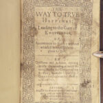 1630 PURITAN 1st ed Way to True Happiness Bible Answers Anglican Church Faith