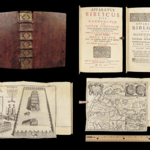 1696 BIBLE Holy Land MAPS Jewish Temple ART Lamy Jerusalem Israel Judaica Jews