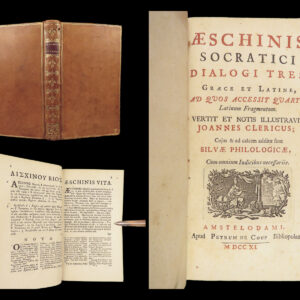 1711 GREEK Dialogues 1ed Aeschines Socraticus Plato SOCRATES Philosophy Latin