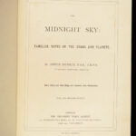 1879 ASTRONOMY Midnight Sky Charts Star MAPS Zodiac Planets Constellations