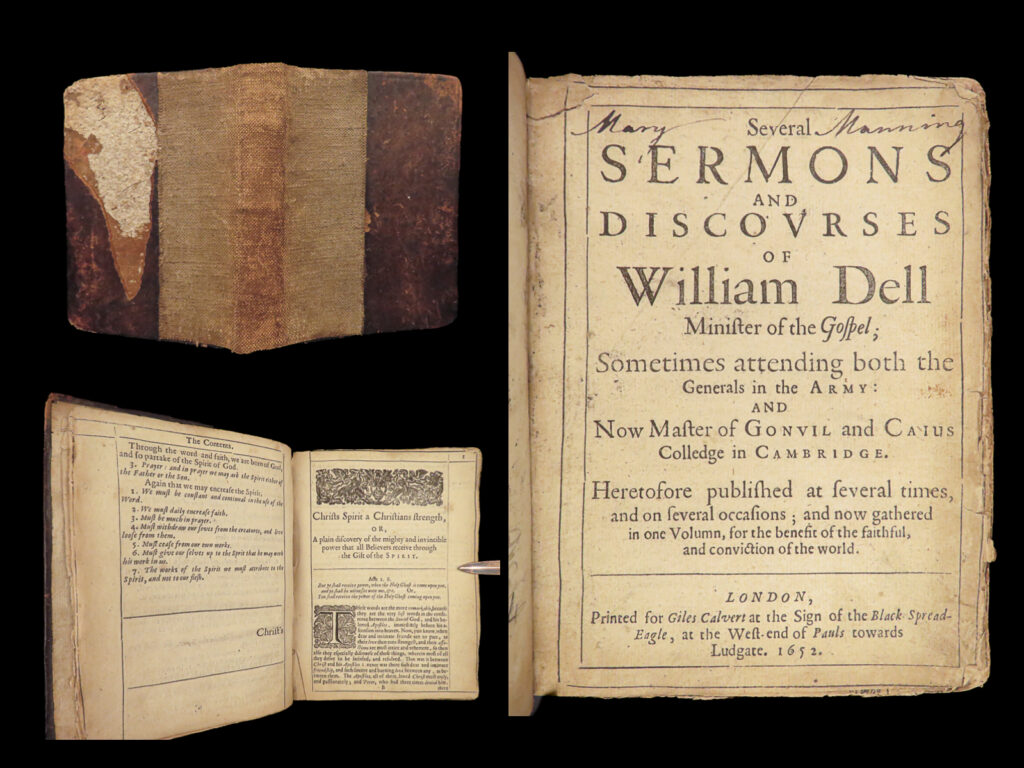 1652 puritan 1ed english bible sermons william dell cambridge cromwell london | william dell was a 17<sup>th</sup>-century english preacher who served in cambridge known for his sermons on the holy spirit, sound doctrine, and the gift of free grace of god, even though his views often critical of the church of england. In 1652, while in cambridge, dell published a series of his sermons including his sermon on finding strength through christ.