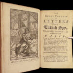 1736 ENGLISH Letters of Turkish SPY by Marana Ottoman Byzantine Political 8v SET