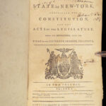 1792 EARLY New York 1ed LAWS & Constitution Colonial Americana George Clinton