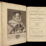 1669 Edward Coke LAW Commentary on Institutes of England FOLIO with PROVENANCE