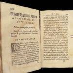 1622 Hippocrates Medicine SECRETS Aphorisms Surgery 1st Guillemeau Commentary