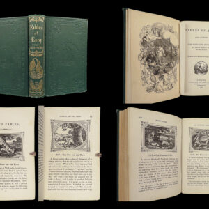 1867 English Aesop’s Fables Mythology 197 Woodcuts Illustrated Croxall FAMOUS