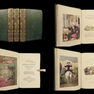 1828 EXQUISITE Tour Doctor Syntax Combe Illustrated Comic 3v 80 Color Plates ART