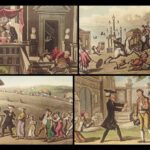 1828 EXQUISITE Tour Doctor Syntax Combe Illustrated Comic 3v 80 Color Plates ART
