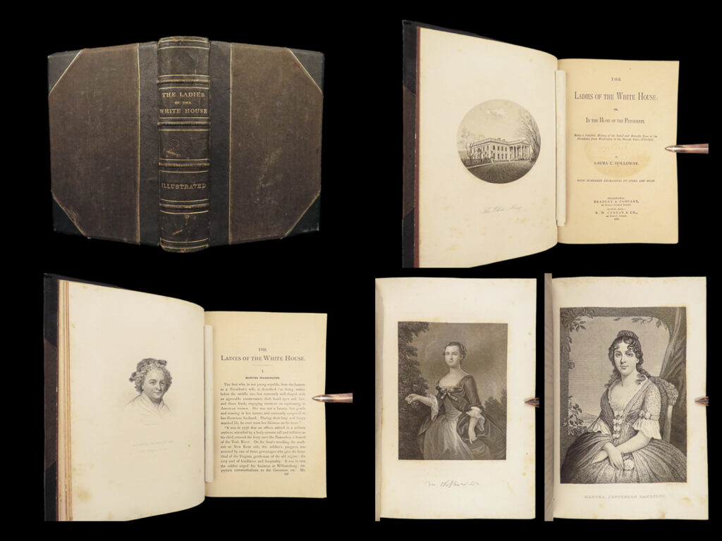 1881 ladies of white house 1e illustrated first lady portraits president lincoln | the wives of the u. S. Presidents!   a charming first edition printing of the <em>“ladies of the white house. </em>” this book was printed to give the public an understanding of their presidents’ wives. This printing includes a short biography and full-page portrait of each ‘first lady’ from mrs. George washington through the wives of garfield.   item number: #27722 price: $499