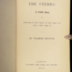 1845 Charles Dickens 1ed Chimes Christmas Books Classic Goblins RIVIERE Leather!