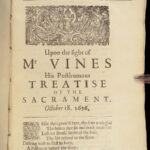 1660 Presbyterian Richard Vines Lords Supper Bible Eucharist Puritan England