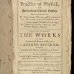1678 ENGLISH Medicine & Surgery Riverius Medica Nicholas Culpeper Cures Physick