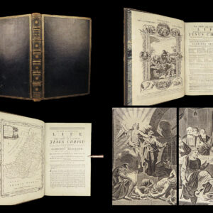 1790 Life of Jesus Christ Fleetwood Bible ART Miracles Jerusalem MAP Holy Land