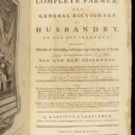 1766 ENGLISH Complete Farmer 1ed Husbandry Agriculture Gardening Dictionary RARE