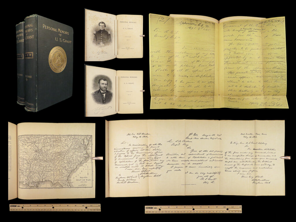1885 civil war 1ed memoirs of union general ulysses s. Grant illustrated maps 2v | <em>“the art of war is simple enough. Find out where your enemy is. Get at him as soon as you can. Strike him as hard as you can and keep moving on. ”</em> – ulysses s. Grant <em> </em> an important historical memoir of the civil war, arguably the most important, and the best thing that grant ever wrote. General norman schwartzkopf has recently called this the finest memoir of war experiences that has ever been penned. As such, it is valuable in its scope, its plain and clear analysis and language, and its broad conclusions about the conduct of the war. <em> </em> item number: #25931 price: $795