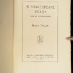 1909 Mark Twain 1st Is Shakespeare Dead? Francis Bacon Authorship Plays English