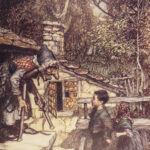 1912 Grimm Fairy Tales Arthur Rackham Art SNOW WHITE Cinderella Rapunzel Fables