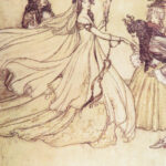 1912 Grimm Fairy Tales Arthur Rackham Art SNOW WHITE Cinderella Rapunzel Fables