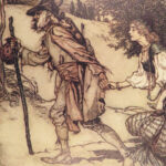 1912 Grimm Fairy Tales Arthur Rackham Art SNOW WHITE Cinderella Rapunzel Fables