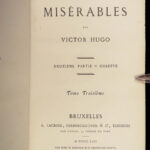 1862 Les Misérables 1ed Victor HUGO French Classic Literature 10v Brussels NO PARIS