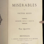 1862 Les Misérables 1ed Victor HUGO French Classic Literature 10v Brussels NO PARIS