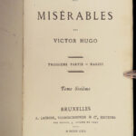 1862 Les Misérables 1ed Victor HUGO French Classic Literature 10v Brussels NO PARIS