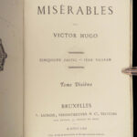 1862 Les Misérables 1ed Victor HUGO French Classic Literature 10v Brussels NO PARIS