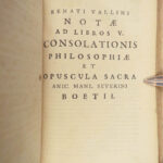 1656 Boethius Consolation of Philosophy Medieval Latin CLASSIC Renatus Vallinus