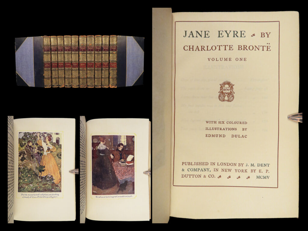 1905 bronte novels jane eyre wuthering heights shirley feminism villette 10v | <em> </em> <em>“happiness quite unshared can scarcely be called happiness; it has no taste. ” </em> <em>― </em>charlotte brontë <em> </em> famous novels of the brontë sisters, including <em>jane eyre</em>!   the brontë sisters produced some of the most famous and popular novels of the 19<sup>th</sup>-century including <em>jane eyre</em>, by charlotte. This set of volumes was published in 1905 by dent and includes famous works including ‘<em>jane eyre’</em>, ‘<em>wuthering</em> <em>heights’</em>, and ‘<em>shirley’</em>.   item number: #27991 price: $950