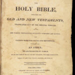 1833 English Holy Bible Illustrated HUGE Jersey Woodmansee Civil War PROVENANCE