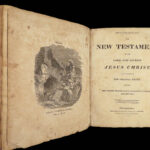 1833 English Holy Bible Illustrated HUGE Jersey Woodmansee Civil War PROVENANCE