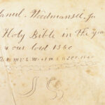 1833 English Holy Bible Illustrated HUGE Jersey Woodmansee Civil War PROVENANCE
