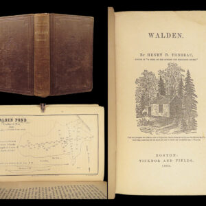 1863 WALDEN by Henry David Thoreau Massachusetts Illustrated Transcendentalism